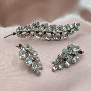 Vintage Fall Jewelry B David Leaf Brooch Earrings